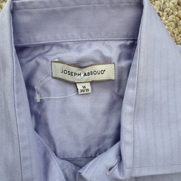 Joseph‎ Abboud Button Front Shirt Mens 16 34/35 Non Iron Lavender - Picture 2 of 7